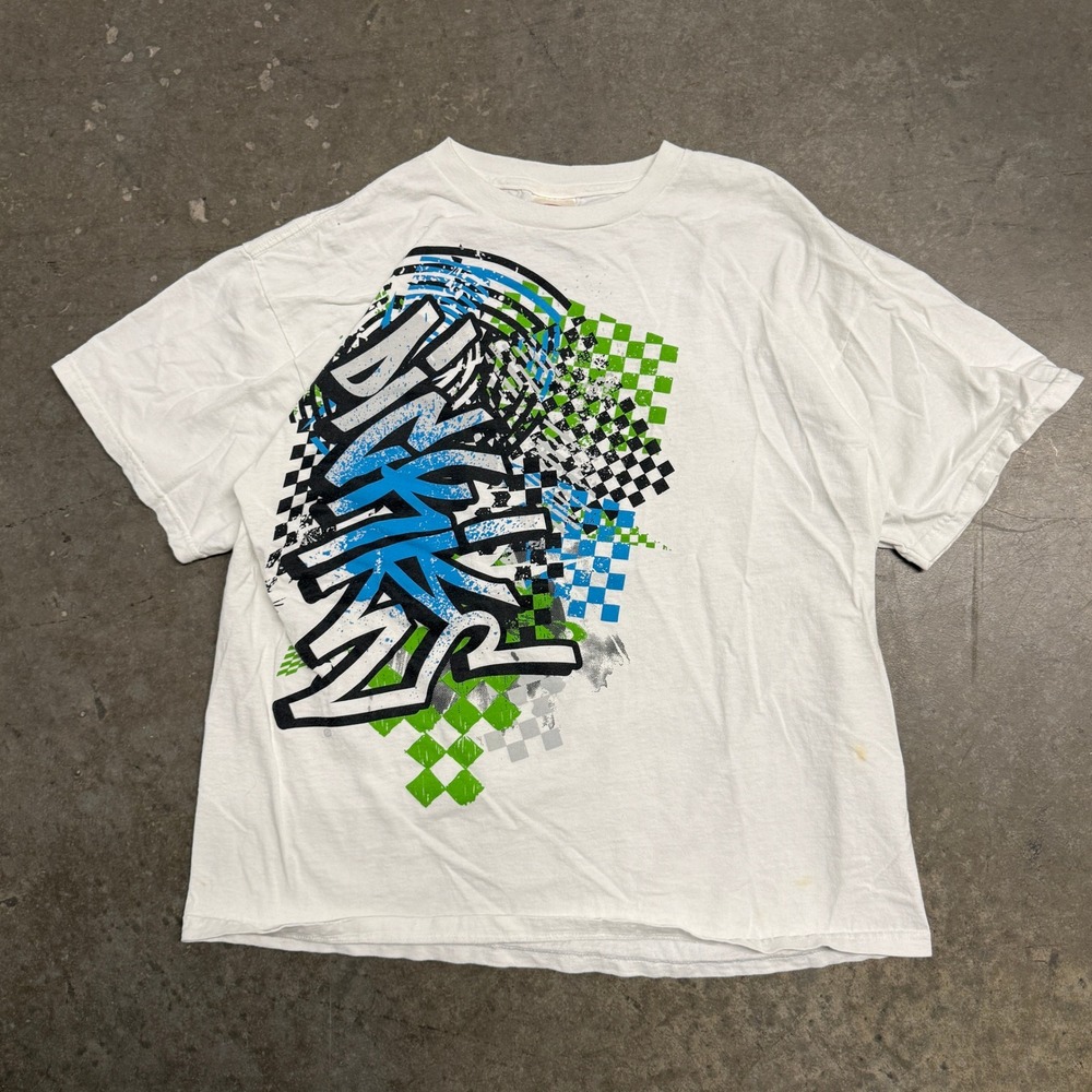Dickies Kids White Graffiti Graphic T-Shirt Large Short Sleeve Cotton Tee‎